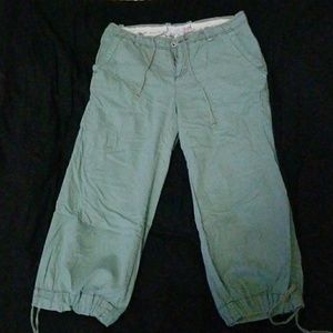 Polo Jeans Co. Light Green Khaki Drawstring Capris